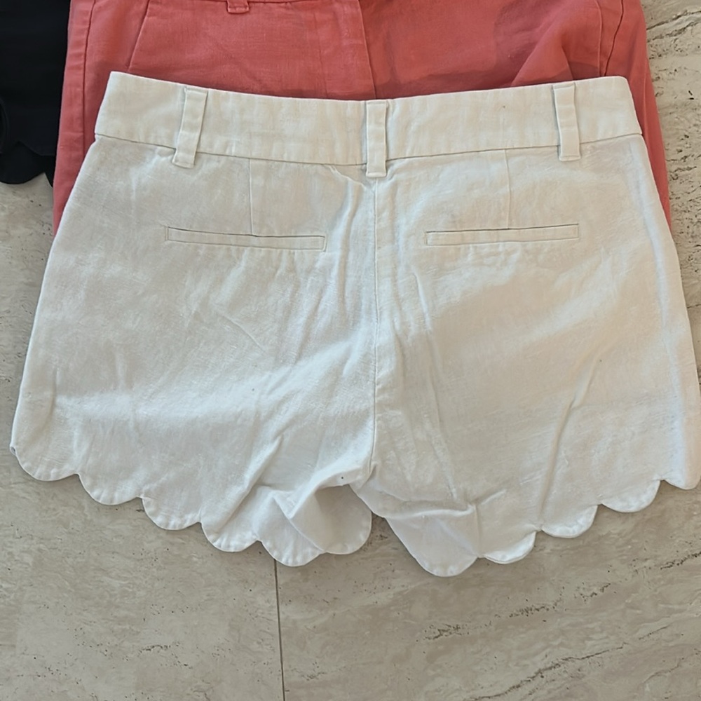 J. Crew Scalloped Shorts - White, Peach, Black, chambray blue - Picture 3 of 16